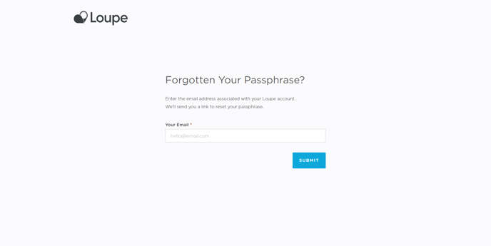 Forgotten passphrase page