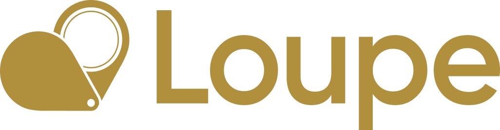 Logo - loupe & name - gold